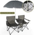 ROHUMTY YILI Double Folding Camping Chairs, Portable Camping Chairs w/Removable Umbrella Mini Table Cooler Bag, Outdoor