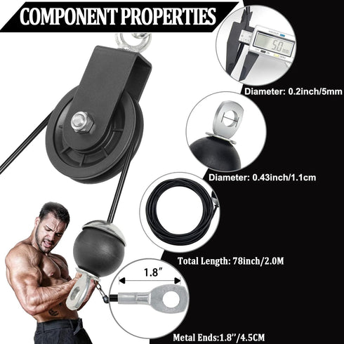 Taeku Fitness Pulley Cable Heavy Duty 6mm Steel Wire Rope Replacement for Home Gym Weight Lift