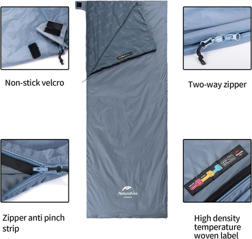 Naturehike Ultralight Sleeping Bag - Lightweight Envelope, Portable Waterproof Comfort with Compression Sack for Camping