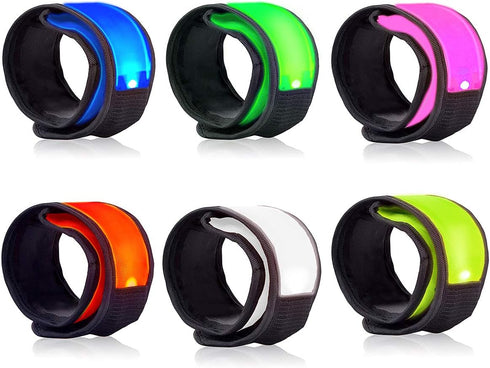 LOBKIN Safety Bracelets, LED Slap Armband for Kids Walking at Night, Safe LED Light Reflective Belt for Runners