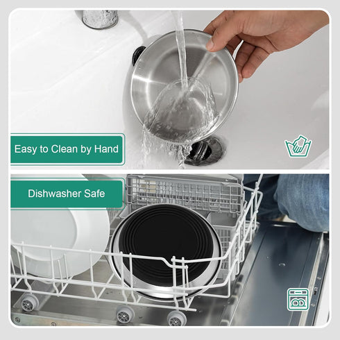 Basic Cat Bowls, Dog Food Bowls, 304 Stainless Steel Dishes, Non-Slip Silicone Base, Heavy Duty, 2 Pack
