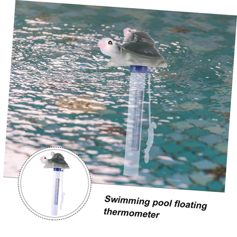 Swimming 0-50c Floating Pool Turtle Thermometer with String for Pools and Hot Tubs, Waterproof Cartoon Bath Temperature