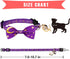 2 PCS Breakaway Cat Collar with Bow Tie and Bell, Golden Moon Glowing Star in The Dark for Kitten (Black & Purple)