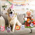 JolliLudo 13 Pcs Hide and Seek Dog Toys Activity Puppy Chew Squeaky Animal Plush Woodland Toys with Crinkle Treehouse