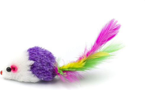 Fluffy Cheezers Interactive Catch Play Mice Toys for Cats - Box of 20 Mice for Pet Lovers