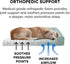Furhaven Orthopedic Dog Bed for Large/Medium Dogs - Pinsonic Quilted Paw L Shaped Chaise, Removable Bolsters, Washable