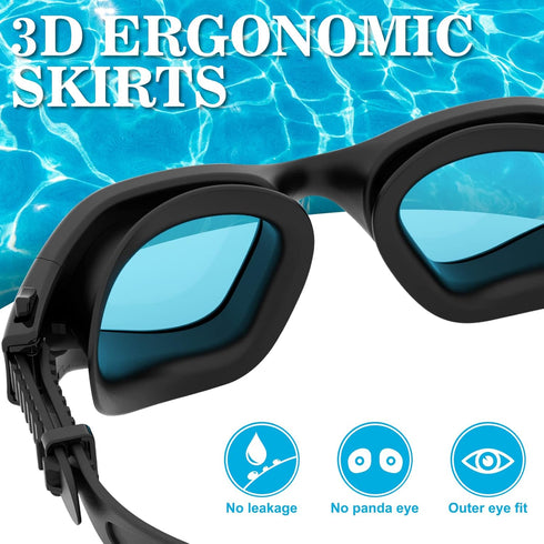 WIN.MAX Polarized Swimming Goggles Swim Pool Goggles Anti Fog Anti UV No Leakage Clear Vision for Men Women Adults
