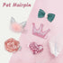 WWW Small Dog Hair Clips, 5 Pcs Cat Dog Hair Bows, Cute Bow Flower Crown Hairpin, Pink, Puppy Party Grooming Accessories