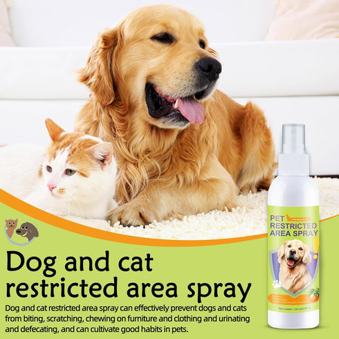 Cat deterrent spray for peeing, training spray for poop, dog corrector spray, Effective dog repellent spray for furniture, Shoe, Indoor & Outdoor Safe for Pet, Alcohol Free/Non-Toxic, 4 oz / 120 mL