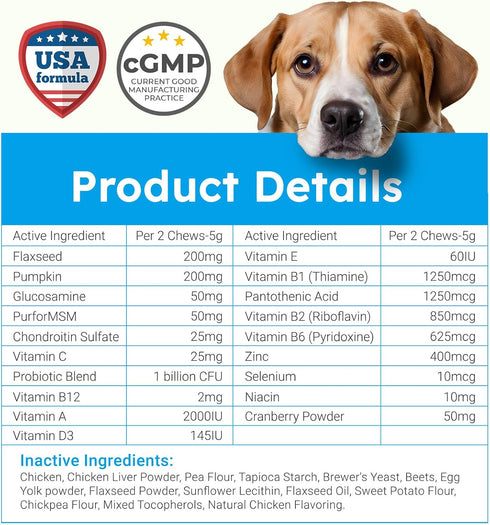 150 Immune, Packed 3s, Dog Vitamins and Supplements - Dog Multivitamin Chewable - Joint Support, Skin, Gut Health +