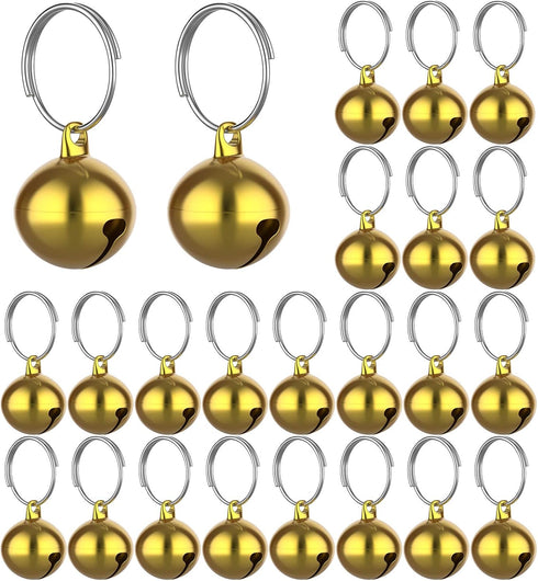 24 Sets Mixed Color Cat Bells for Pet Collar Pendant Accessories for Cats and Dogs