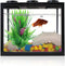 WishLotus Small Fish Tank, Durable Building Block Betta Aquarium with Detachable Exhaust Holes (Black, A)