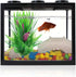 WishLotus Small Fish Tank, Durable Building Block Betta Aquarium with Detachable Exhaust Holes (Black, A)
