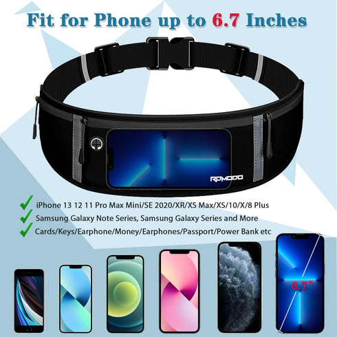 Running Belt for Women Men, Fanny Pack Waist Bag, Phone Holder for Running Workout, Plus Size Waterproof Adjustable