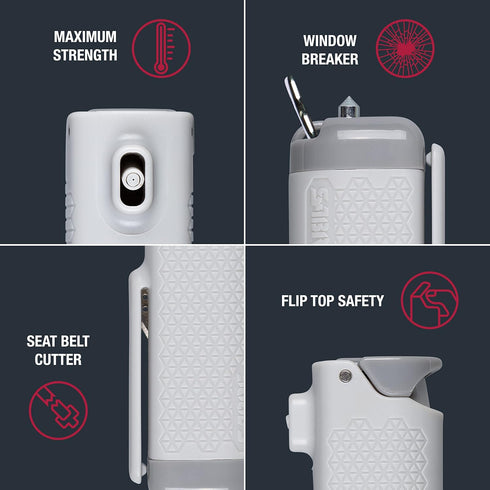 SABRE Safe Escape 3-In-1 Pepper Gel with Maximum Strength Spray, Seat Belt Cutter & Window Breaker, 0.54 fl oz