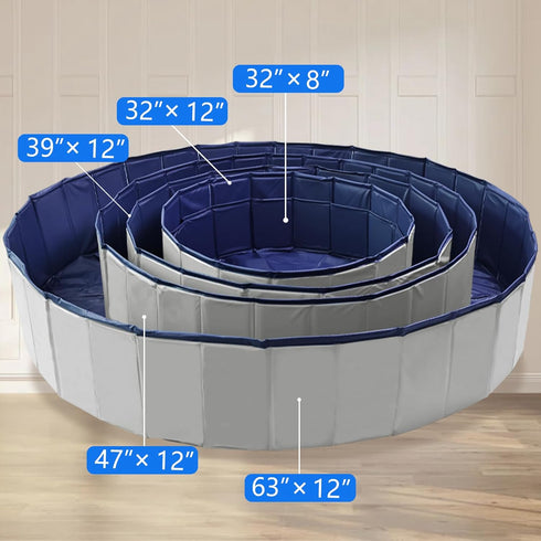 Artilife Dog Whelping Box, Pool for Dogs, Whelping Supplies for Puppies (Grey, 47" Dia.x12 H)