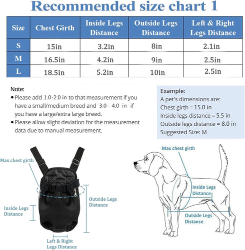 Pet Carrier Backpack, Adjustable Dog Carrier for Hiking and Travel, Dog Front Carrier, Puppy Backpack