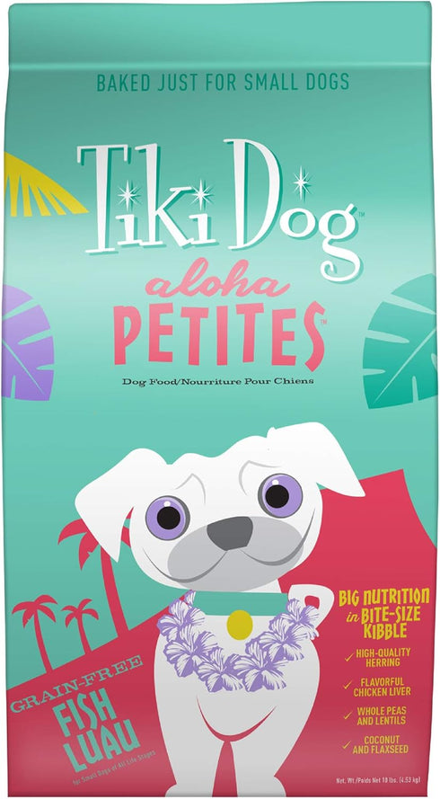 Tiki Dog Born Carnivore for Dogs, Savory Fish, Peas & Lentils Recipe, Grain Free Baked Kibble, 10 lbs Bag for Adult