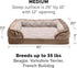 Furhaven Orthopedic Dog Bed for Medium/Small Dogs, Removable Bolsters & Washable Cover, Plush Velvet Waves, Brownstone,