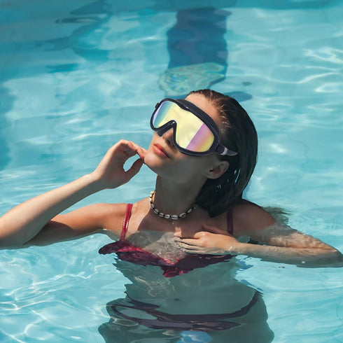 generic Pool Goggles, Clear Vision Silicone Pool Goggles with Ear Plugs Nose Clip,Antifog Wide View Adult Swim Goggles