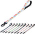 Short Traffic Dog Leash, Heavy Duty Floral Pattern Nylon Training Leash for Medium & Large Dogs (23inch, White)