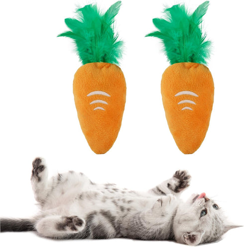 Andiker 2PCS Cat Chew Toys, Cute Pineapple Shape Soft Cat Plush Toys