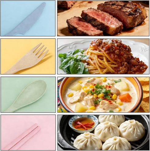 Set 4 Sets Set, Set Zoyiancy Reusable Utensils with Case, Cutlery Tableware Portable Chopsticks Knife Fork Spoon
