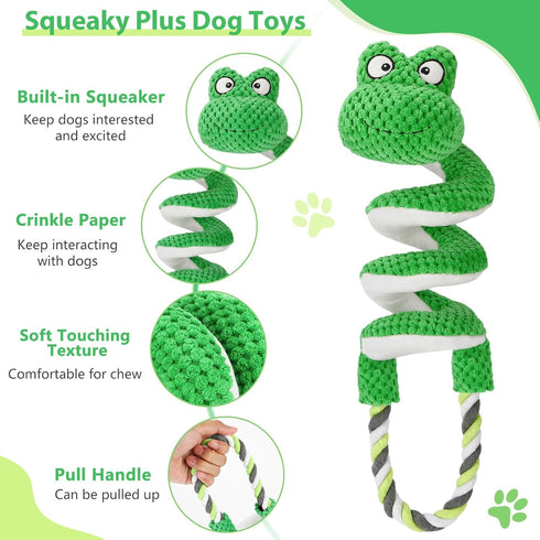 Interactive Squeaky Dog Toys with Pull Rope, Large Tug of War Toy, Plush Chew Toys for Small, Medium, Big Dogs