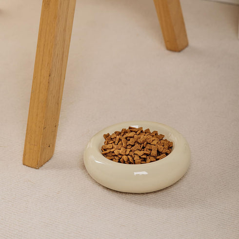 6.1 Inch Yellow Cat Bowls, 7 oz Ceramic Cat Food Bowl, Anti-Vomiting, Whisker Fatigue Relief, Protect Spine for Indoor