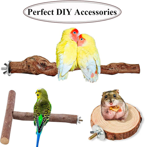 Bird Cage Screws, 20 Washers, 10 Screws, 10 Wing Nuts, Drill Tool Hardware for Bird Playground Perch