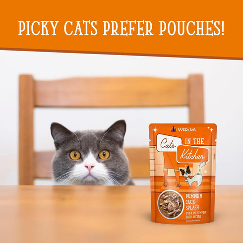 Weruva Cats in The Kitchen Pumpkin Jack Splash with Tuna in Pumpkin Soup Cat Food - 3oz Pouch (Pack of 12) - Orange