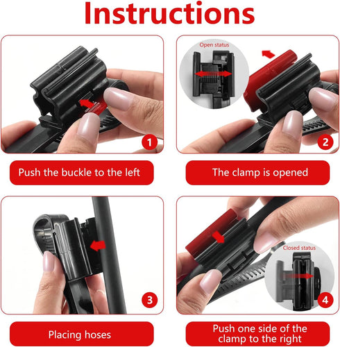 5PCS Fish Tank Water Pipe Clamp, ABS Mounting Clip for 8-16mm Diameter Hose