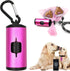 Aluminum Dog Poop Bags Holder with Carabiner, Metal Pet Waste Bags Dispenser with Hook and Loop Fastener, Elastic Cord