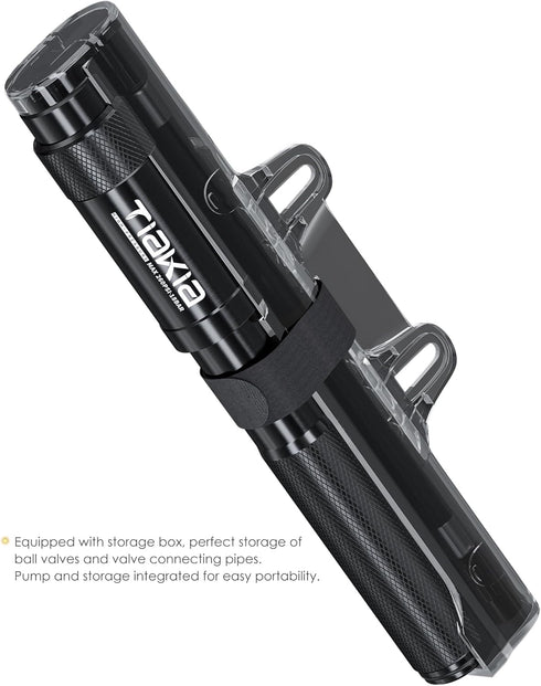 Tiakia Mini Bike Pump, Portable Compact Bicycle Pump, High Pressure Frame Pump 260PSI for Presta, Schrader & Woods