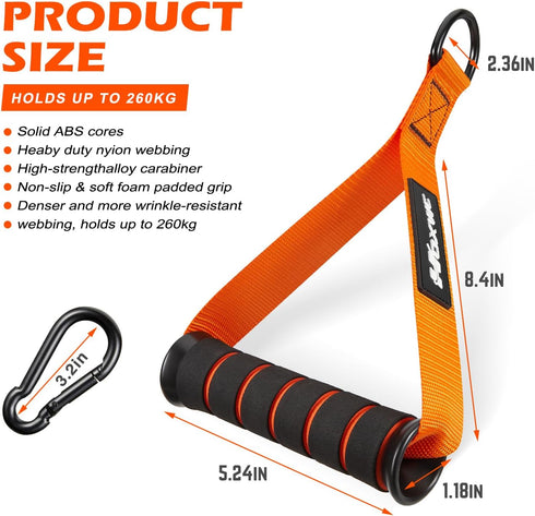 Heavy Duty Cable Handles for Gym Equipment | Replacement Exercise Handles for Strength Trainer