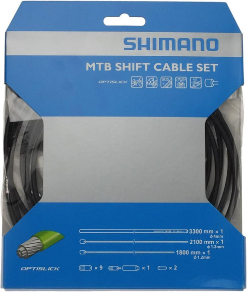 Shimano MTB Optislick Derailleur Cable and Housing Set - Black