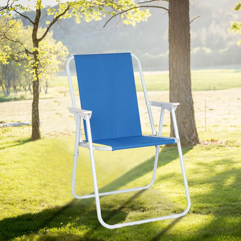 Generic Backpacking, 220 Lbs, High Back Beach Chairs for Adults, Outdoor Lawn Concert Folding Chair with Arms, Portable