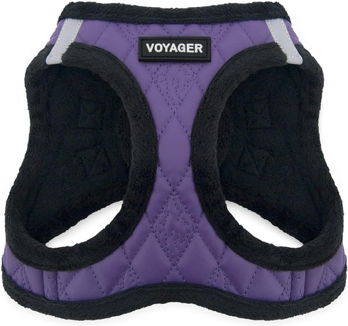 Voyager Step-In Plush Dog Harness - Soft Vest Harness for Small and Medium Dogs by Best Pet Supplies - Purple Faux