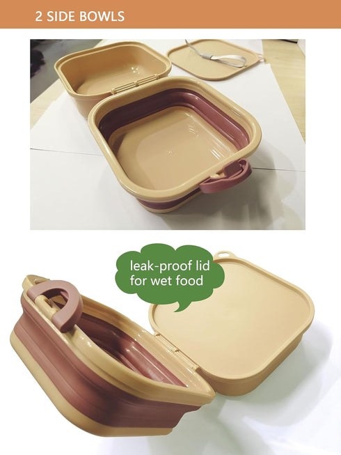 Collapsible Dog Bowl, Portable Leak Proof Feeder for Pet Food and Water, Travel Bowls for Camping and Hiking