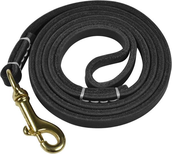 Reopet Genuine Leather Dog Leash for Small & Medium Dogs, 4/5/6 Feet, 3/8" x 6', Black