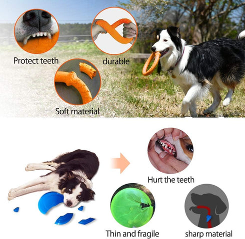 LaRoo Dog Training Ring - Outdoor Fitness Floatable Pulling Toy and Flying Disc for Small Dogs