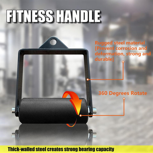Gym Fitness LAT Pulldown Attachments, Fat Arm Wrestling D Handle Cable Grip for Finger Wrist Strength, Deadlift