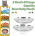 2Pcs Whisker Friendly Cat Dishes Set, 6.7" Stainless Steel Shallow Bowls, Wide Metal Food Dish for Cats, 13 OZ