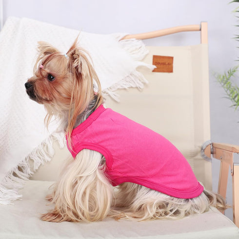 Dog Shirt Vest Clothes for Small Dogs, Summer Solid Stretchy Puppy T-Shirts, Soft Cool Breathable Lightweight Dog