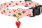 Cotton Handmade Dog Collar, Cute Pink Strawberries with Pendant for Small, Medium, and Large Dogs, Ideal for Girl and