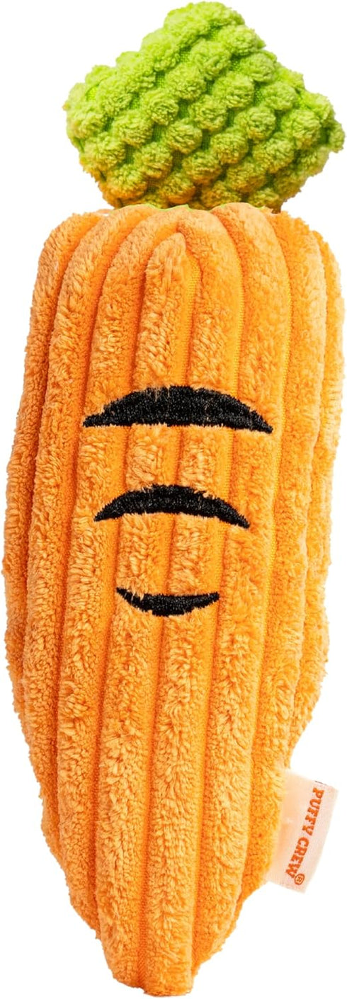 Squeaky Dog Plush Toy, Bite_Stick Collection, 8'', for Small and Medium Dogs (Carrot)