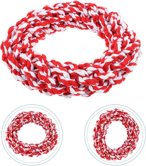 POPETPOP Teeth Cleaning Ring Pet Toy - Molar Teether for Large Dogs, Chew Toy for Puppies