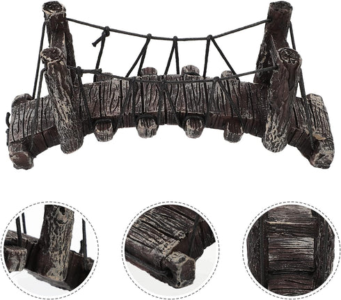 POPETPOP Aquarium Resin Bridge, Fish Tank Landscape Decor for Guppy, Betta, Shrimps, Turtle Climbing Platform