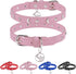 Leather Dog Collar for Small Medium Dogs, Adjustable Star and Moon Studded Collars with Rust-Proof Metal Buckle