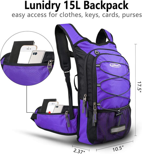 Insulated Hydration Pack Backpack with 3L BPA Free Leak-Proof Water Bladder, Keeps Liquids Cool for Hiking, Running